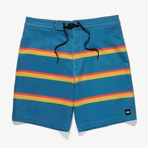 BANKS JOURNAL Board Swim Shorts Rainbow Striped